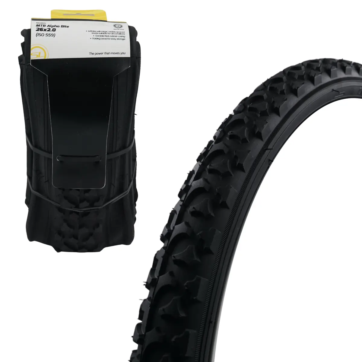 Sunlite Mtb Alpha Bite 26X2.0 Folding Tire 1