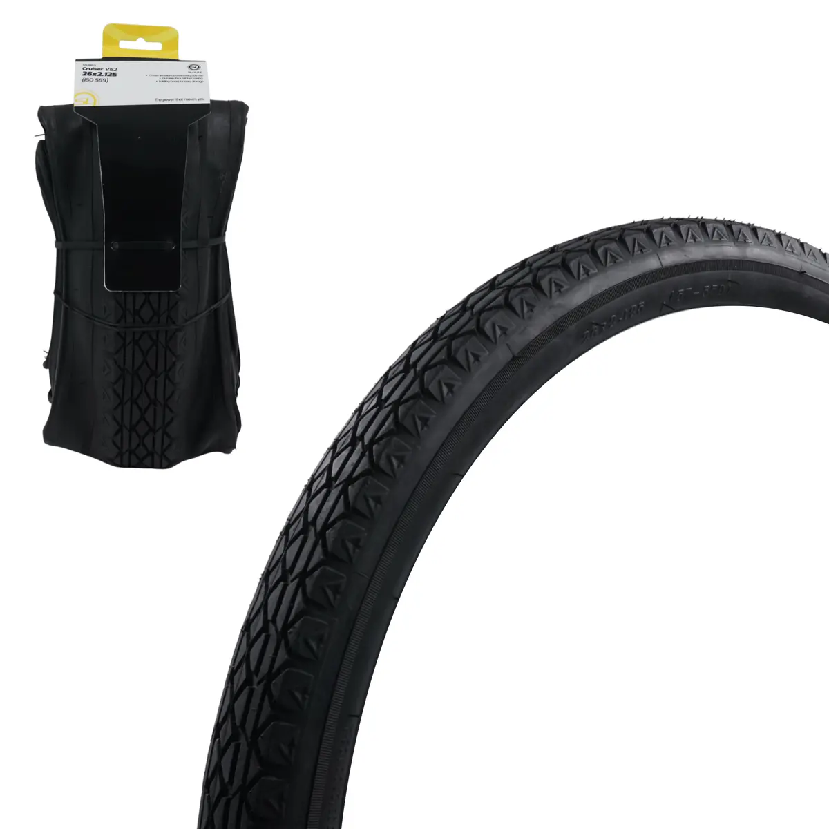 Sunlite Cruiser V52 26X2.125 Street & Path Folding Tire Black 1