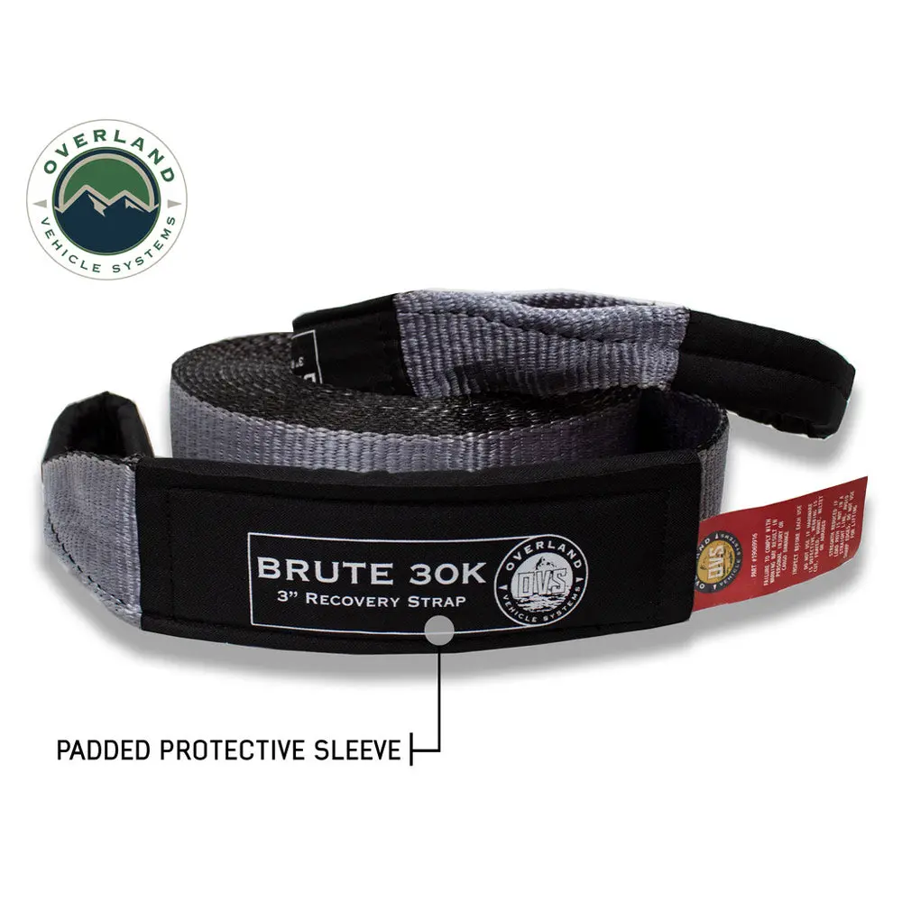 Ovs - Tow Strap 3" X 30' 30,000 Lb. Gray With Black Ends & Storage Bag 1