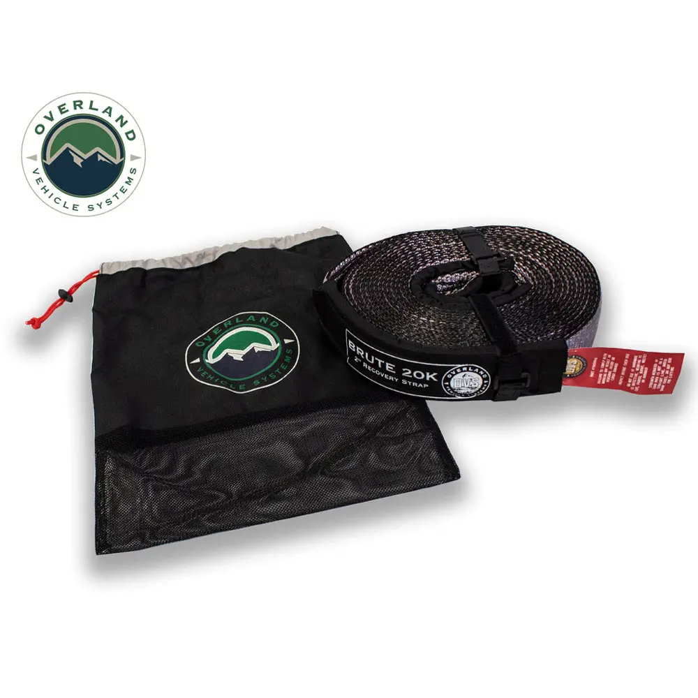 Ovs - Tree Saver Tow Strap 40,000 Lb. 4" X 8' Gray With Black Ends & Storage Bag 1