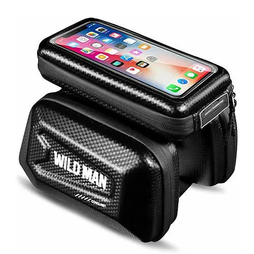 Phone Holder - Hard Shell Bike Bag – Waterproof Eva Cycling Storage, Touchscreen-Compatible, Reflective Safety Strips, Fits Phones Up To 6.3" 1