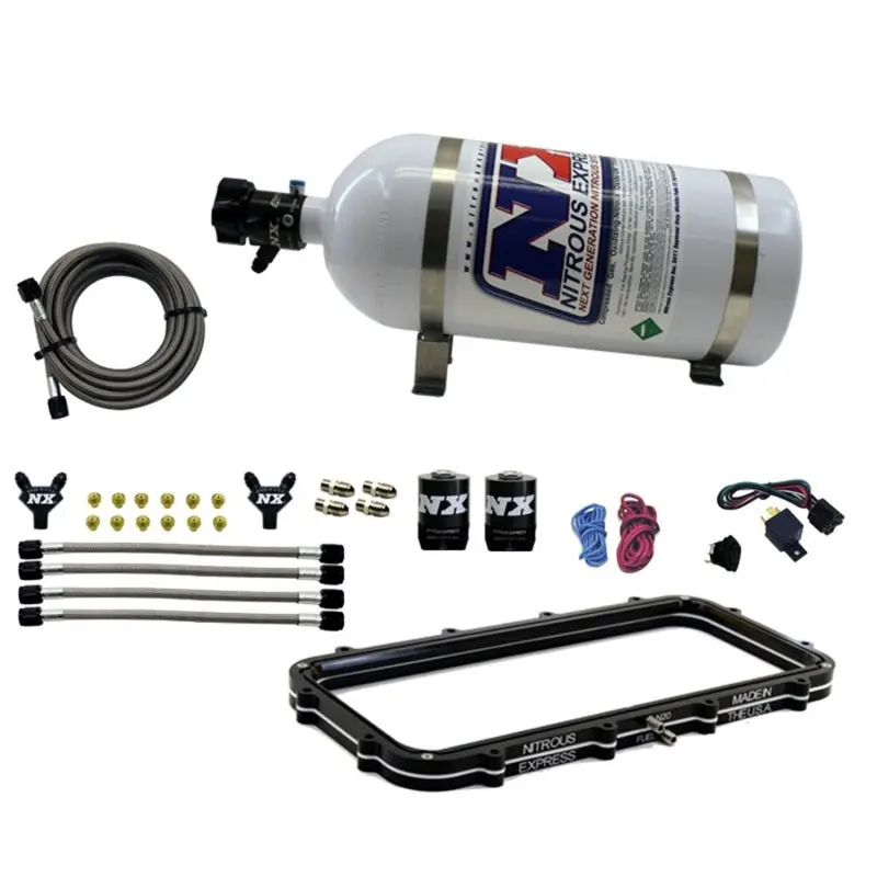 Nitrous Express Holley High Ram Plenum Nitrous Plate Kit – Includes 15-Pound Bottle 1