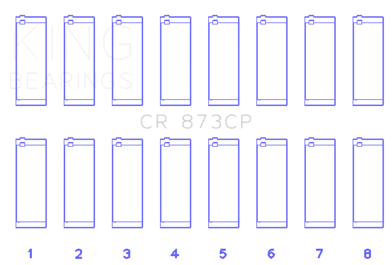 King Gm 379/395 16V (Size .026) Connecting Rod Bearings (Set Of 8) 1