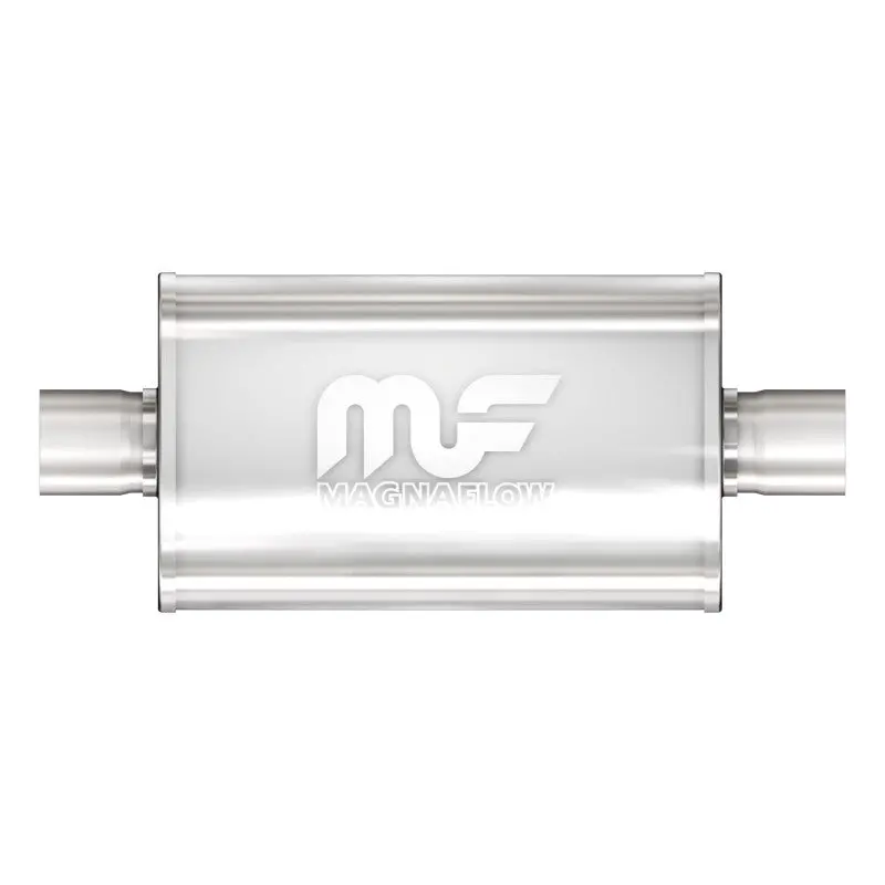 Magnaflow Stainless Steel Muffler – 14" X 5" X 8", Dual 2.5" Inlet/Outlet, Center-Out Configuration 2