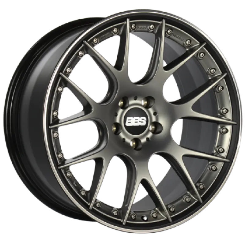 Bbs Ch-Rii 22X10 5X120 Et38 / 72.5 Cb Satin Platinum Center Black Lip Ss Rim Protector Wheel 1