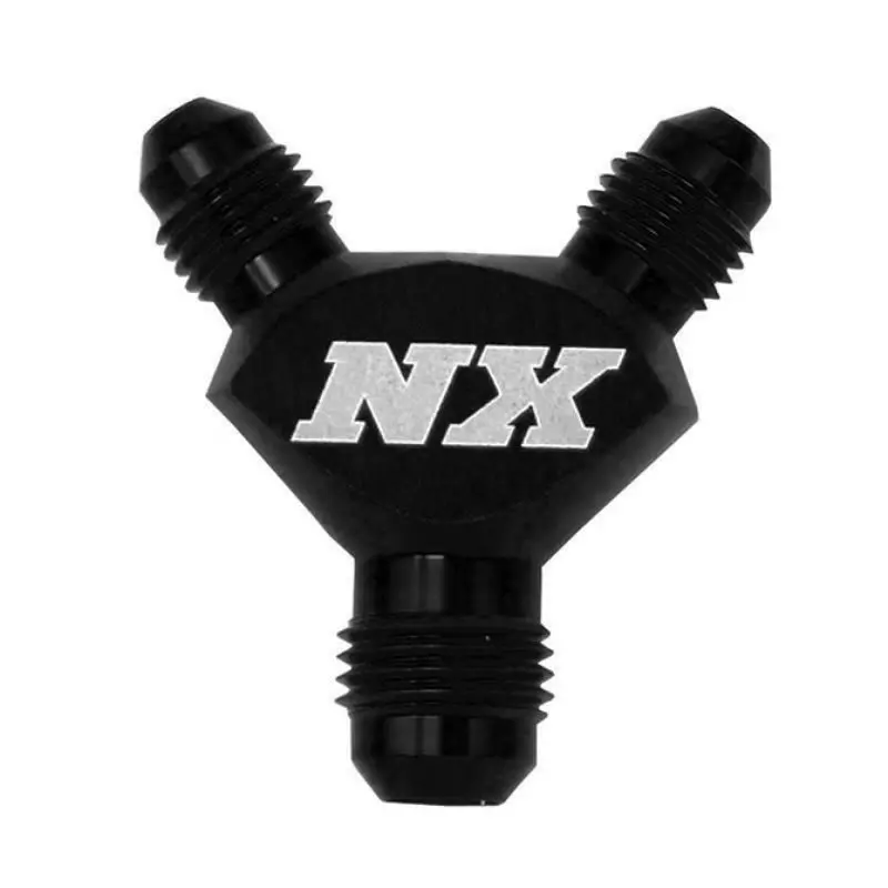 Nitrous Express Pure-Flo Billet Y-Fitting – 4An Ports, Blue Anodized Aluminum 1