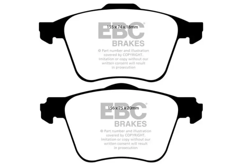 Ebc 11+ Volvo S60 2.5 Turbo T5 (315Mm Front Rotors) Yellowstuff Front Brake Pads 1