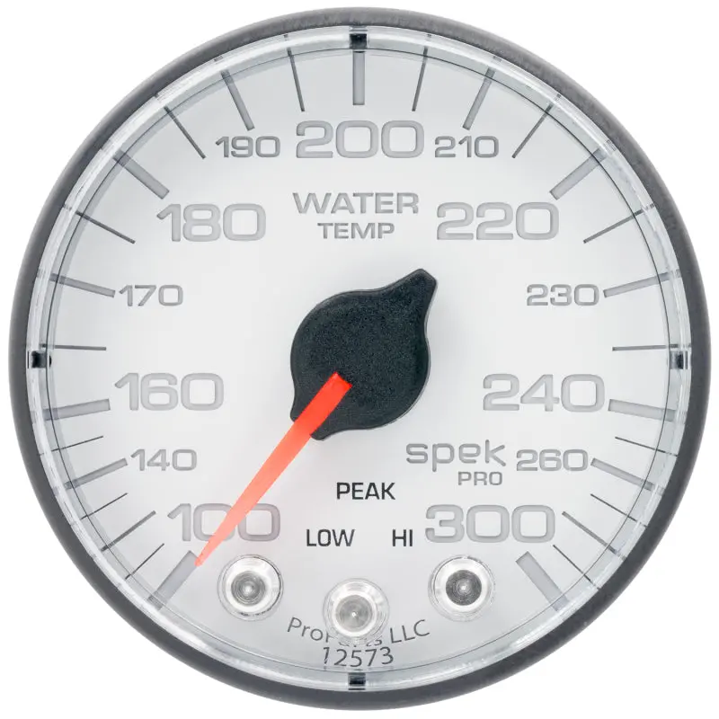 Autometer Spek-Pro 2-1/16In Water Temperature Gauge – 300°F Range, Stepper Motor, Peak/Hold & Warning Functions 1