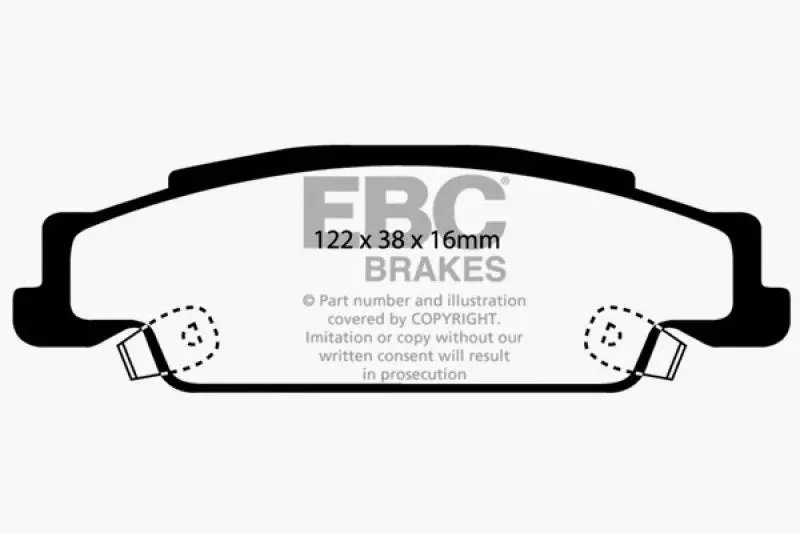 Ebc 02-05 Cadillac Cts 2.6 Redstuff Rear Brake Pads 1