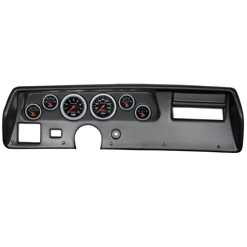 Autometer Sport-Comp Dash Kit For 1970–1972 Chevrolet Chevelle Ss And El Camino – 6-Gauge Set (Tachometer, Speedometer, Fuel, Oil Pressure, Water Temp, Voltmeter) 1
