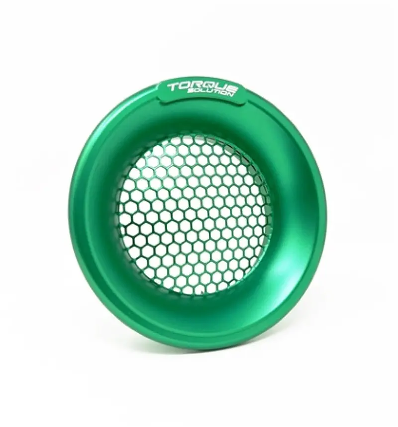 Torque Solution Billet Turbo Velocity Stack Shield – 4" Inlet, Green Finish 1