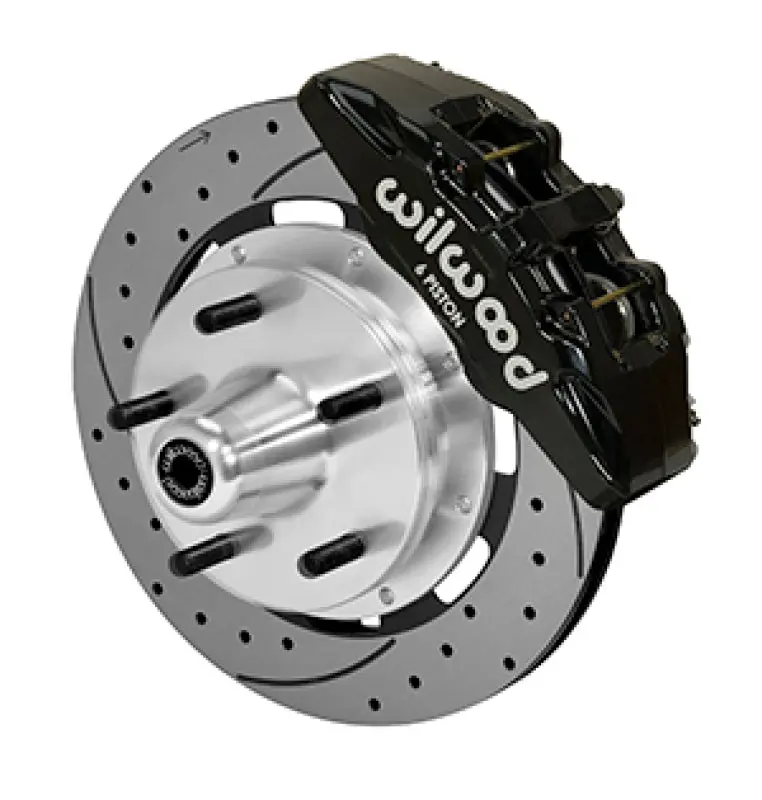 Wilwood Forged Dynapro Big Brake Kit – Front, 5X5 Bolt Pattern, 12.19-Inch Drilled & Slotted Rotors, Black Calipers 1
