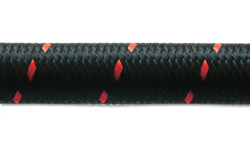 Vibrant -12 An Two-Tone Red-And-Black Nylon Braided Flexible Hose – 20-Foot Roll 1