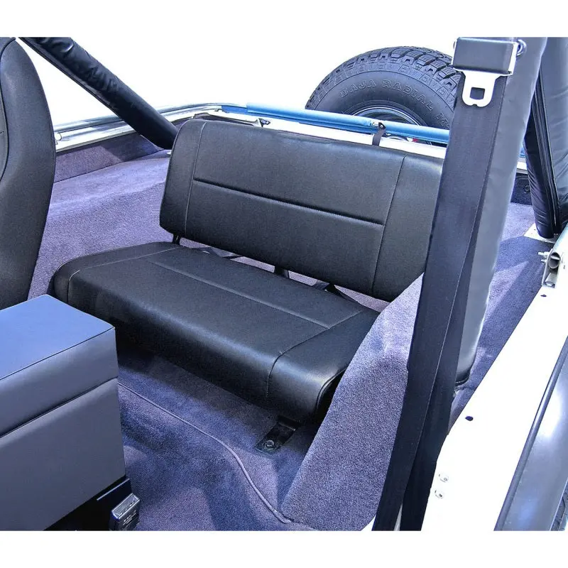 Rugged Ridge Standard Rear Bench Seat Cover – Black Denim, Fits 1955–1995 Jeep Cj & Wrangler Models 1