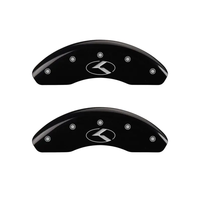 Mgp Engraved 4-Piston Caliper Covers – Front & Rear, Black Finish With Silver Circle K/Kia Logo Accent 2