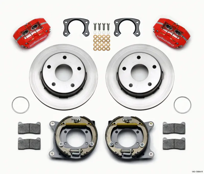 Wilwood Dynapro Lug-Mount Power Steering Park Brake Kit — Red, 2.38-Inch Offset, Compatible With Ford Bronco 5×5.5 Bolt Pattern 1