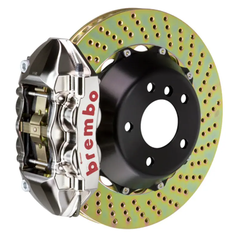 Brembo Gt-R Rear Big Brake Kit – 4-Piston Billet Calipers With 380X28Mm Drilled & Nickel-Plated Two-Piece Rotors 1