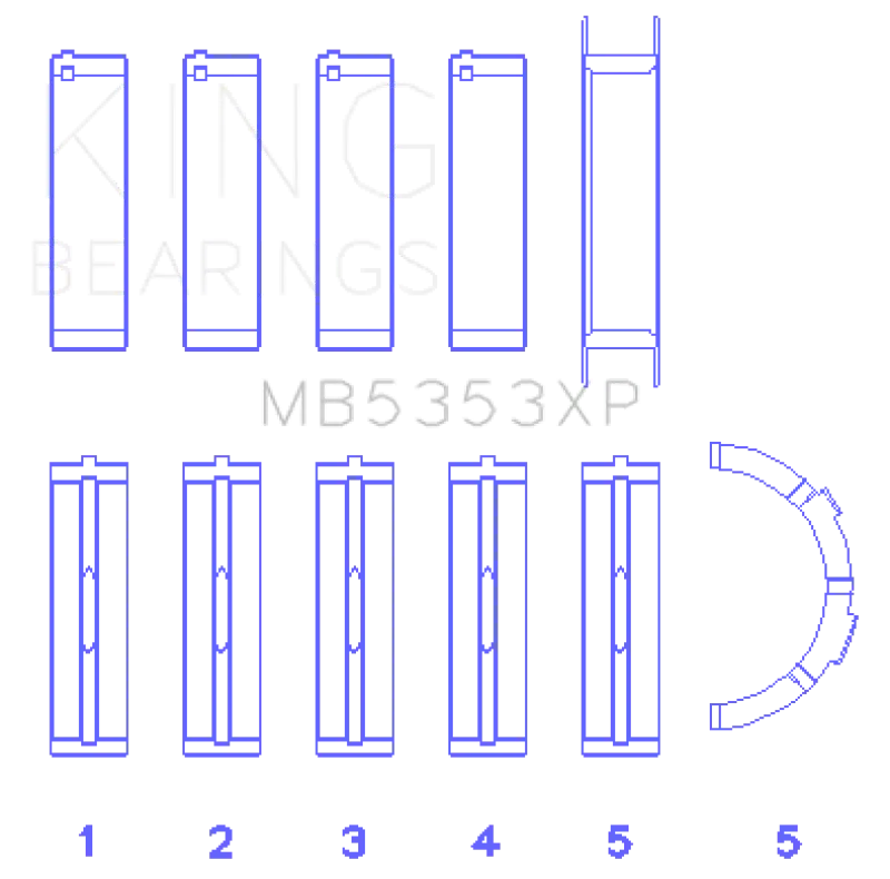 King Engine Bearings Main Bearing Set For Ford 4.6L Sohc 281 – +0.50Mm Oversize 1